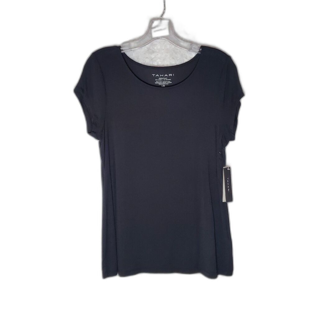 Women's Black Crew Neck T-Shirt Size L